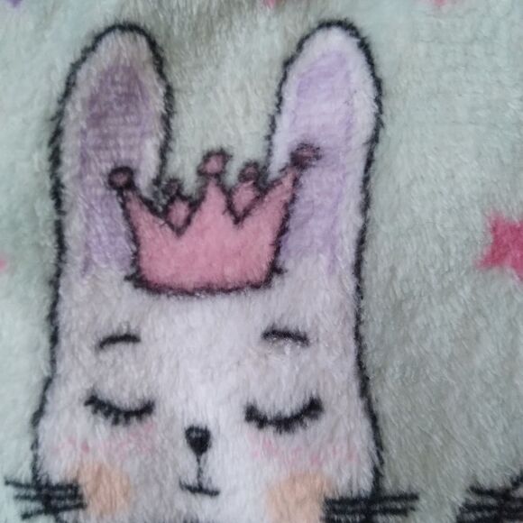 Mystic Apparel Mint Green Soft & Plush Bunny Drawstring Pajama Pants Women's XL - Picture 10 of 10